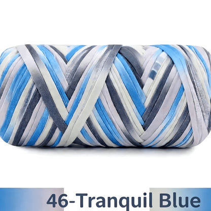 T-Shirt Fabric Yarn 400g (2 x 200g) Chunky Cotton Blend in 49 Colors – Soft Thick Yarn for Crochet Baskets, Bags, Rugs, Macrame & Knitting Projects – Beginner-Friendly Craft Yarn