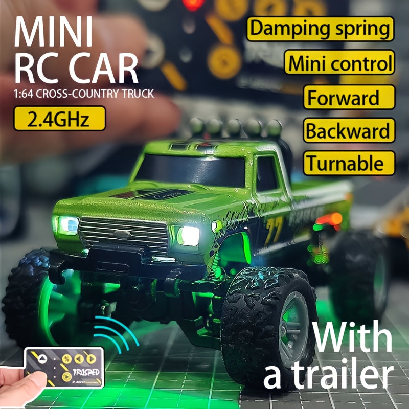 1:64 Alloy Mini Remote Control Off-Road Truck with Shock Absorbers Die-Cast RC Car Toy Gift for Boys Kids Birthday Christmas Halloween Dark Gray Teal Green Sky Blue Mixed