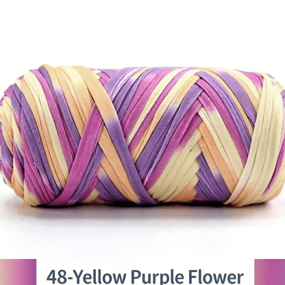 T-Shirt Fabric Yarn 400g (2 x 200g) Chunky Cotton Blend in 49 Colors – Soft Thick Yarn for Crochet Baskets, Bags, Rugs, Macrame & Knitting Projects – Beginner-Friendly Craft Yarn