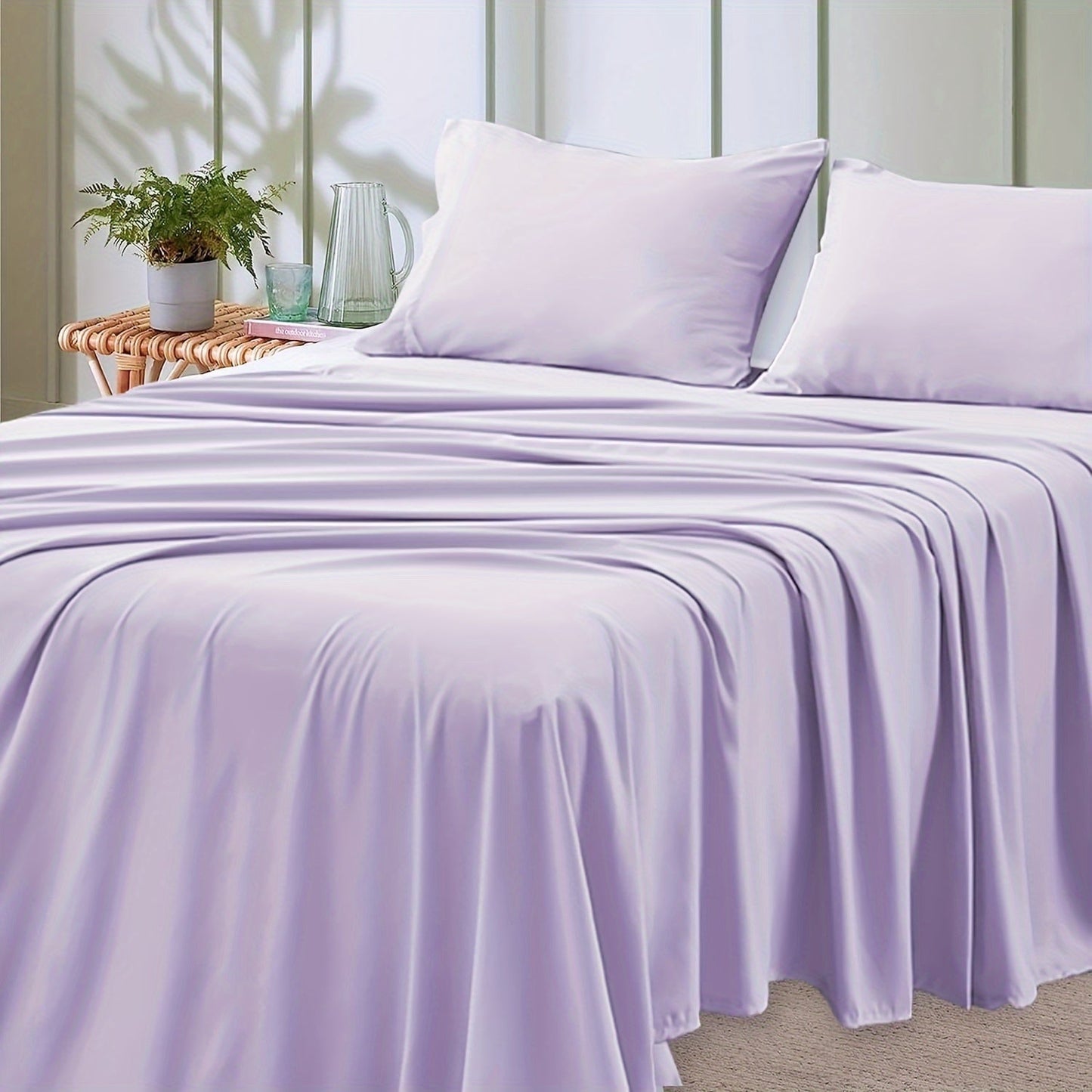 4-Piece Microfiber Bed Sheet Set Deep Pocket – Ultra Soft Breathable Hotel-Grade Sheets, Fade & Shrink Resistant, All Season, Twin Full Queen King, Multiple Colors