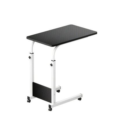 3-Tier Rolling Folding Desk with Wheels Height Adjustable Expandable Desktop Storage Shelf for Laptop Study Home Office Bedroom Living Room Computer Table