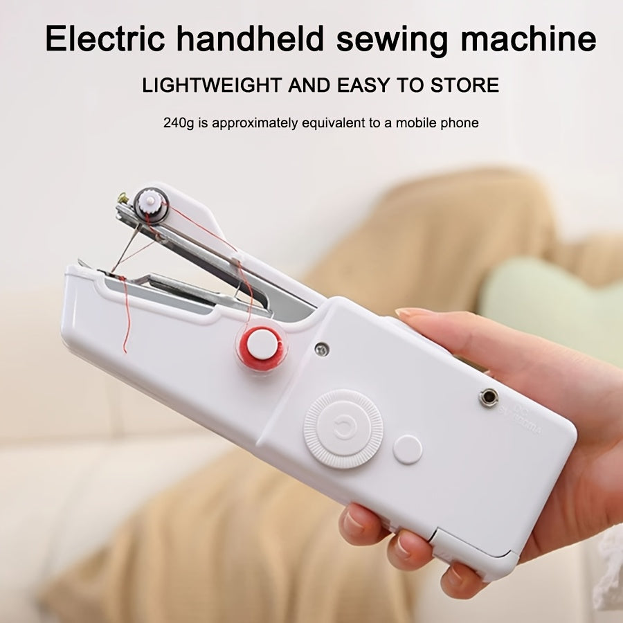 Portable Cordless Mini Sewing Machine with Accessory Kit – Lightweight Handheld Stitching Tool for Beginners Quick Fabric Repairs Hemming and DIY Crafts in White or Black