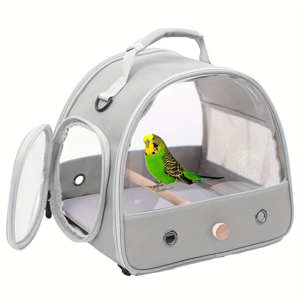 Foldable Bird Travel Cage Carrier for Parakeets Budgies Cockatiels Conures & Parrots – Compact Transport Case with Perch & Soft Mat Airline Approved for Vet Trips & Outdoor Adventures