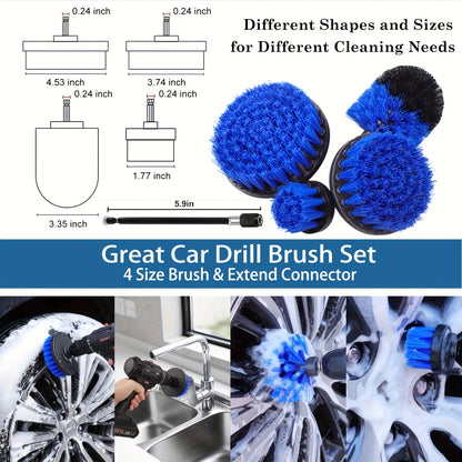 26PCS Car Detailing Brush Set Complete Car Cleaning Kit with Drill Brushes Wash Mitt Tire Brush Window Squeegee Cleaning Gel Spray Bottle for Interior Exterior Wheels Windshield Professional Auto Care