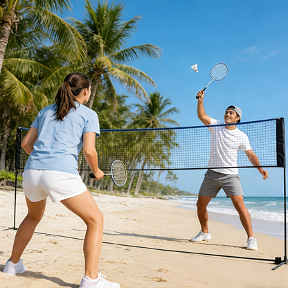 Portable Badminton Volleyball Net Set Adjustable Height & Tension Weather-Resistant with Carry Bag - Professional Grade for Backyard, Pool, Outdoor & Indoor Court Games