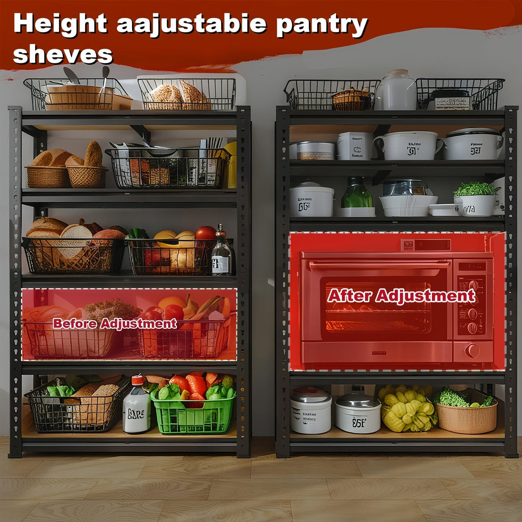 Heavy Duty 5-Tier Metal Shelving Unit 2000 LBS 60"H Adjustable Steel Rack – Garage Storage Shelves for Basement, Pantry, Closet & Utility Room, Local US Warehouse