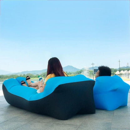 Portable Inflatable Sofa & Recliner Chair for Outdoor Use – Heavy-Duty Bed-Like Lounger, Quick Inflation & Deflation, Lightweight & Compact for Camping, Beach, Backyard & Travel, No Pump Needed