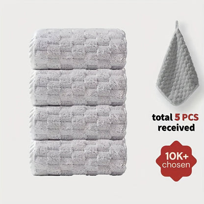 Waffle Weave Bath Towels 4-Pack & 8-Pack Ultra-Soft Quick-Dry Microfiber – Super Absorbent 281g/m² 80/20 Polyamide Spa Gym Travel Towels, Lint-Free Antimicrobial, Multiple Colors