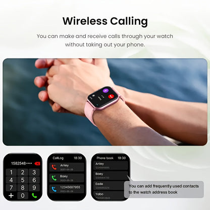 Full Touch Smartwatch 1.83" TFT Large Screen – Wireless Calling, Message Reminders, Email Display, Location Navigation, Remote Camera, Music Player, USB Charging, Gift for Family & Friends