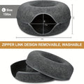 Cat Tunnel Bed Indoor Hiding Place - Donut Cat Bed All-Season Collapsible Cat Tunnel with Hole for Indoor Cats, Soft Plush, Dark Gray & Light Gray, Available in 20 & 24 Inches, Perfect Cat Gift