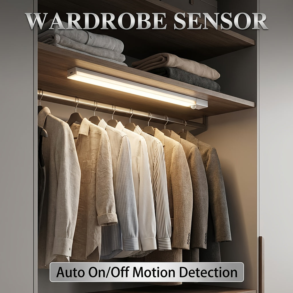 LED Motion Sensor Dimmable Cabinet Light USB-C Rechargeable – Adjustable Color Temperature White & Warm, 3 Modes, Magnetic Mount for Kitchen, Closet, Bedroom, Stairs & Office, 10/20/30cm