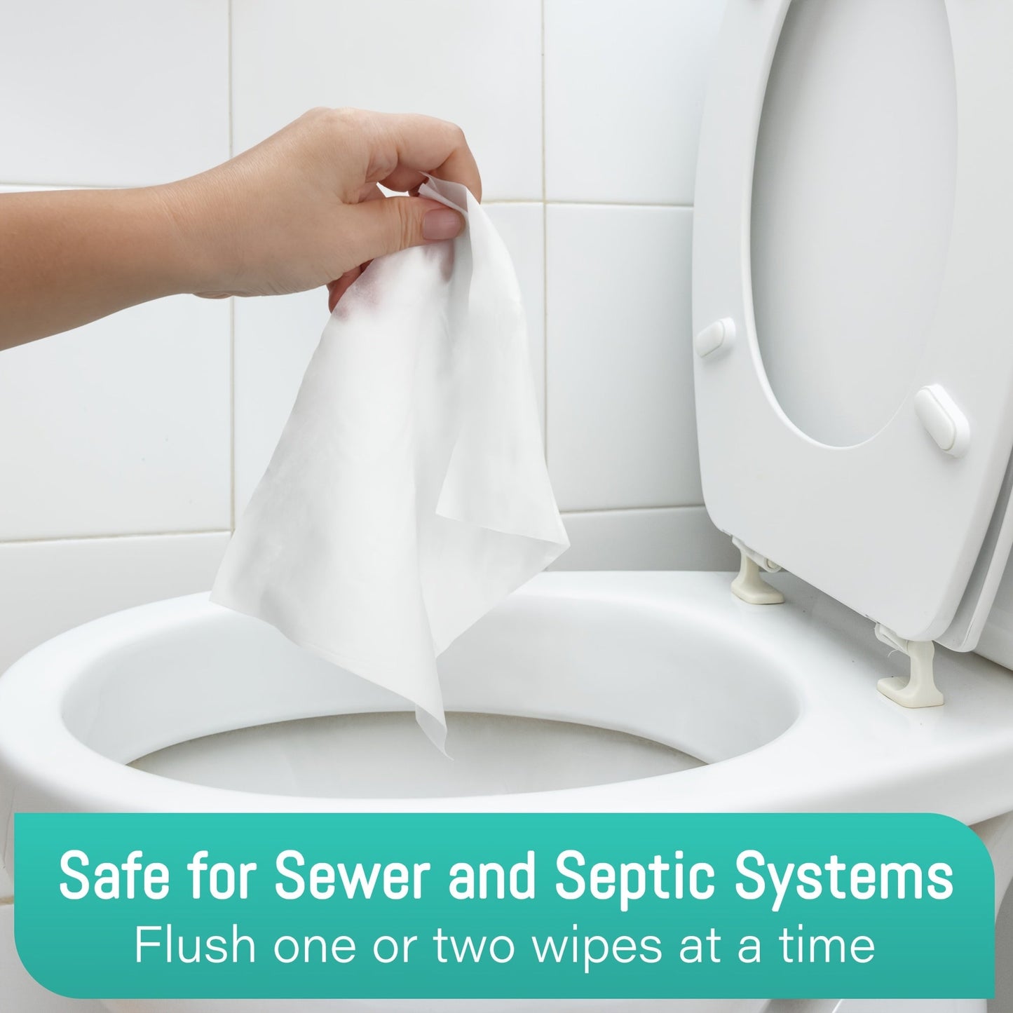 Flushable Wet Wipes Extra Large Thickened – 144 or 288 Count (3-Pack or 6-Pack x 48ct), Alcohol-Free, Plant-Based, Septic & Sewer Safe, Sensitive Skin & Baby Safe