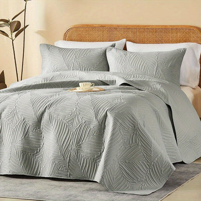 Cooling Summer Quilt Set 2-3 Piece Lightweight Breathable Microfiber Bedspread – Modern Coin Pattern Coverlet Twin Queen King, All Season, Multiple Colors, Holiday Gift for Family
