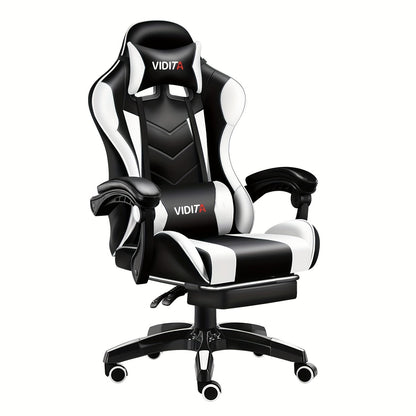 Gaming Chair High Back Ergonomic Racing Chair with Footrest & Lumbar Support – Adjustable Recline Swivel Computer Office Chair, 8 Colors