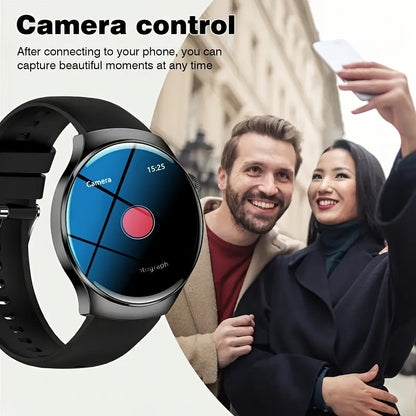 Smartwatch with Call Function & Fitness Tracker for Men & Women – Silicone Strap, Step Counter, Calorie Tracking, Heart Rate Monitor, Multiple Sports Modes, Music Playback & Remote Camera Control