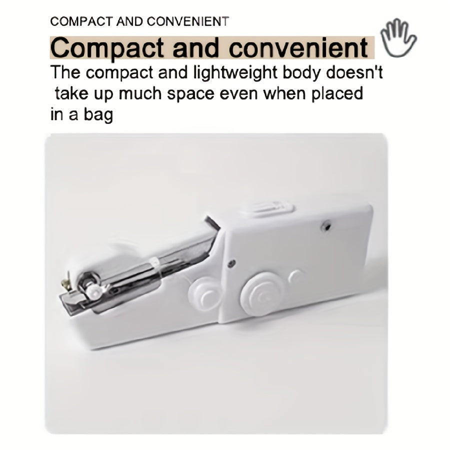Portable Cordless Mini Sewing Machine with Accessory Kit – Lightweight Handheld Stitching Tool for Beginners Quick Fabric Repairs Hemming and DIY Crafts in White or Black