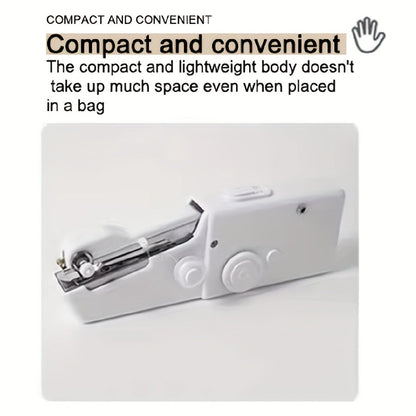 Portable Cordless Mini Sewing Machine with Accessory Kit – Lightweight Handheld Stitching Tool for Beginners Quick Fabric Repairs Hemming and DIY Crafts in White or Black