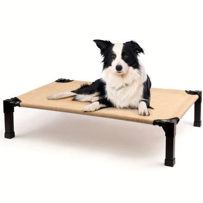 Cooling Elevated Dog Bed Raised Cot with Breathable Mesh and Metal Frame - Washable Portable Dog Cot with No-Slip Feet for Indoor and Outdoor Use, Multiple Sizes and Colors Available