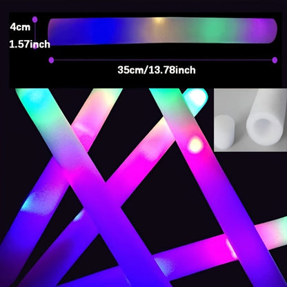 50pcs LED Foam Glow Sticks with 3 Flicker Modes – Colorful Bulk Glow Sticks for Parties, Weddings, Birthdays, Concerts, Christmas & New Year Celebrations