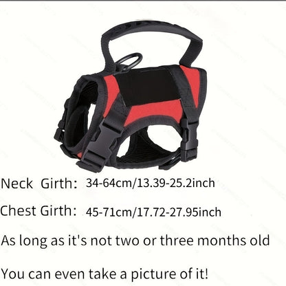 Cat Tactical Vest Harness Adjustable Escape-Proof 600D Oxford Pet Chest Strap Training Clothes for Cats & Small Dogs One Size Fits Most