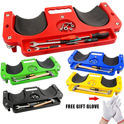 Rolling Knee Creeper Pad with Built-In Tool Tray – ABS High-Impact Frame, Cushioned Kneeling Pad for Mechanics, Carpenters, Flooring & Car Repairs – Multi-Color Automotive Repair Aid & Workshop Gift