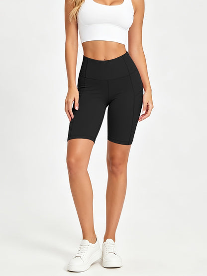 Women's High-Waist Yoga Shorts 5-Pack with Pockets Sweat-Wicking Elastic Waistband Tummy Control Workout Running Cycling Shorts for Women Sizes M-XXL Mixed Colors