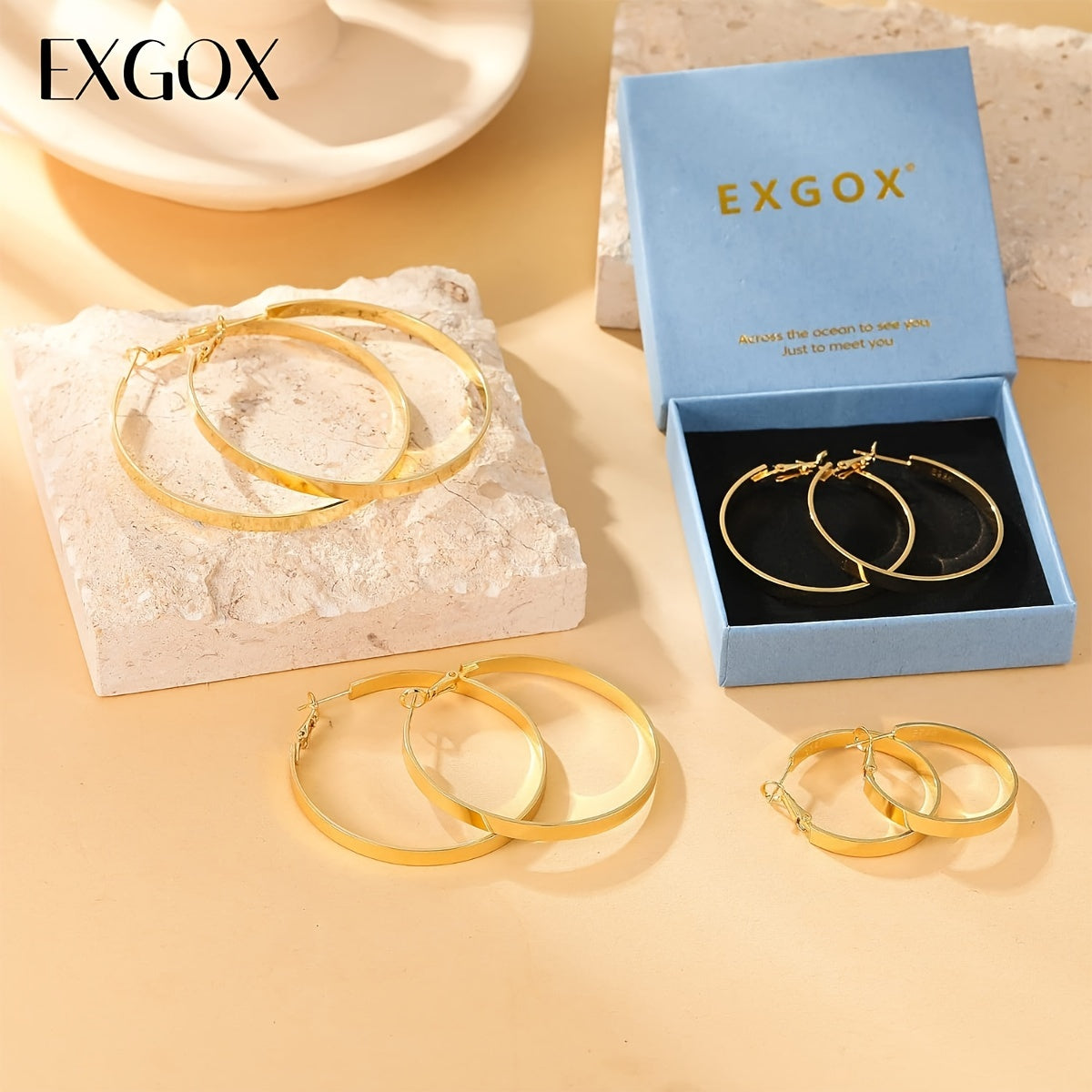 925 Sterling Silver Hoop Earrings for Women – Hypoallergenic Gold & Silver Cartilage Hoops in 40mm, 50mm & 60mm, Minimalist Everyday Earrings, Perfect Gift for Parties & Casual Wear
