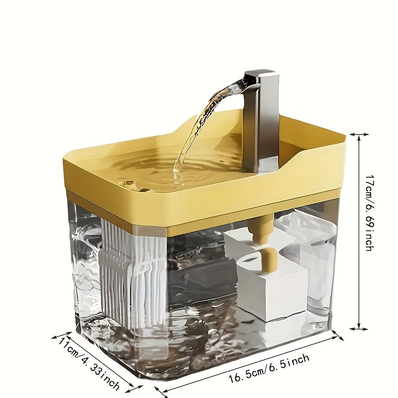 Automatic Pet Water Fountain for Cats & Dogs, 57.48oz Ultra-Quiet USB Circulating Water Dispenser with Filtration, Battery-Free Cat Drinking Feeder
