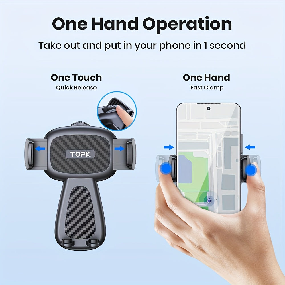 Car Phone Holder Mount – Upgraded 360° Rotation Dashboard & Windshield Cradle, Handsfree Universal Stand Compatible with iPhone 15 14 13, Samsung Galaxy, Android Phones | Velora