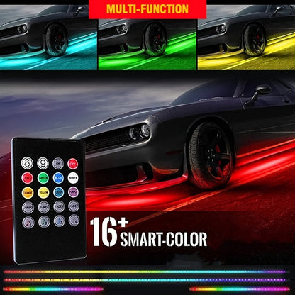 Car LED Underglow Atmosphere Light Kit – App & Wireless Control, Multiple Scene Modes, 2 Strips (23.62" × 35.43"), Compatible with Cars, Trucks & SUVs, Interior & Exterior Decorative Lighting