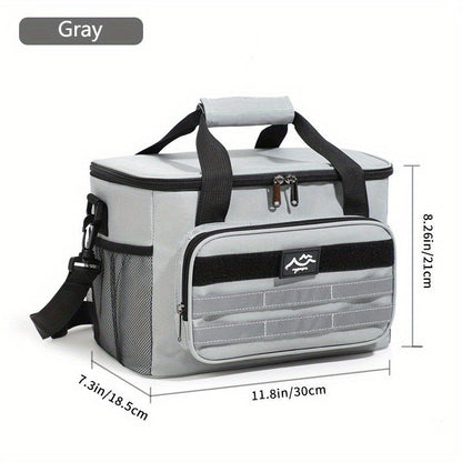 Large Capacity Insulated Cooler Bag Leakproof Portable Food Storage for Picnic Camping Beach Lunch, Durable Handle Soft Sided Cooler Tote with Thick Insulation - Black Navy Grey Khaki