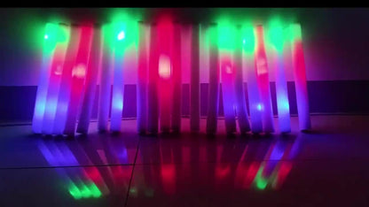 50pcs LED Foam Glow Sticks with 3 Flicker Modes – Colorful Bulk Glow Sticks for Parties, Weddings, Birthdays, Concerts, Christmas & New Year Celebrations