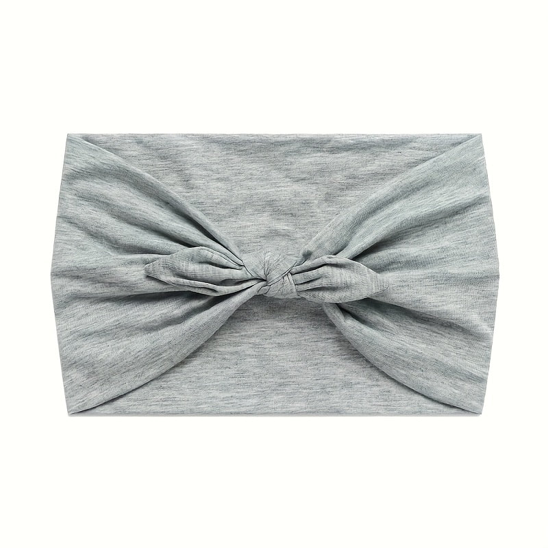 4-Pack Wide Rabbit Ear Bow Headbands for Women – Non-Slip Elastic Satin Sports Yoga Gym Hair Wrap, Soft Thick Turban Hairband Gift Set