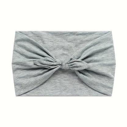 4-Pack Wide Rabbit Ear Bow Headbands for Women – Non-Slip Elastic Satin Sports Yoga Gym Hair Wrap, Soft Thick Turban Hairband Gift Set