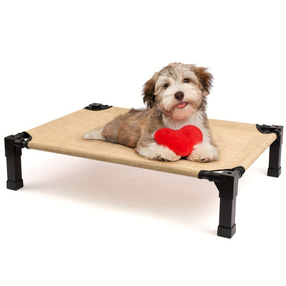 Cooling Elevated Dog Bed Raised Cot with Breathable Mesh and Metal Frame - Washable Portable Dog Cot with No-Slip Feet for Indoor and Outdoor Use, Multiple Sizes and Colors Available