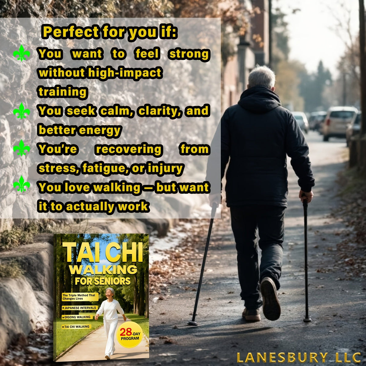 Tai Chi Walking for Seniors - Effortless Weight Loss & Gentle Care with the 28-Day Triple Method, Japanese Intervals & Qigong Walking, Low-Impact Fitness Guide for Older Adults