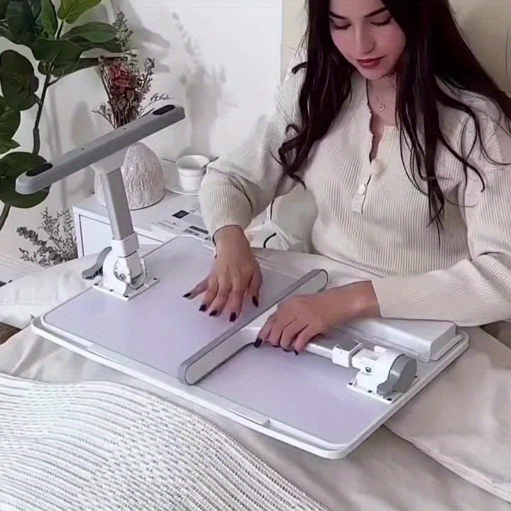 Lap Desk Bed Tray Table with USB Light Fan & Drawer – Adjustable Portable Laptop Stand for Bed Couch Sofa, Laptop Desk for Reading Writing Eating, 10 Colors & Sizes