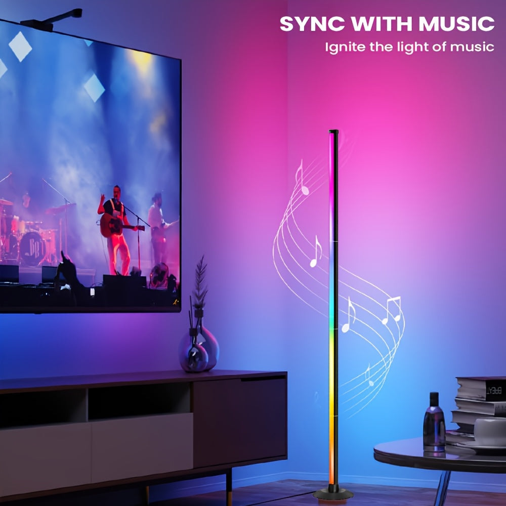 Smart RGBICB LED Floor Lamp with App and Remote Control Mood Atmosphere Lighting Color Changing Corner Lamp for Living Room Bedroom Gaming Office Home Decor Birthday Christmas Gift