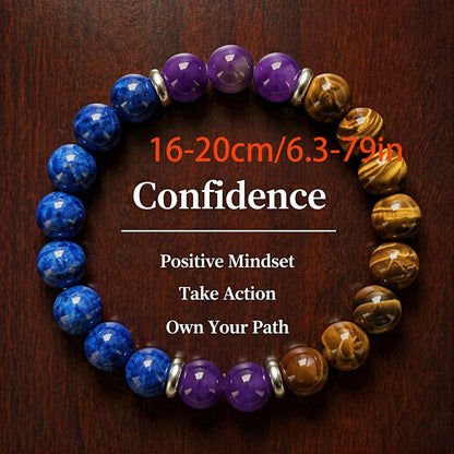 9pcs Natural Stone & Glass Bead Layered Bracelet Set – 8mm Handcrafted Beaded Bracelets with Zinc Alloy Accents, Elegant Stackable Jewelry for Women, Perfect Gift for Parties, Banquets & Festivals