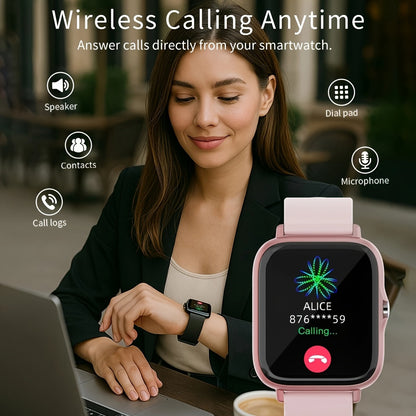 2026 Smartwatch Unisex Wireless Calling Dialing Multiple Sports Modes Heart Rate Message Notification Multi-App Alerts Fitness Tracker Watch for Men Women Compatible iPhone Android