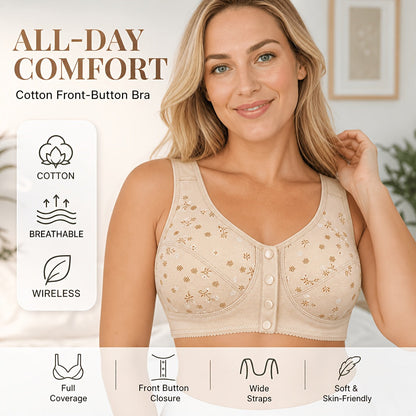 7 Pack Seamless Wireless Bra Set for Women – Soft Front Button Bralettes, No Underwire, Comfortable & Breathable for Daily Wear, Yoga, Travel & Festivals, Sizes S-XXL