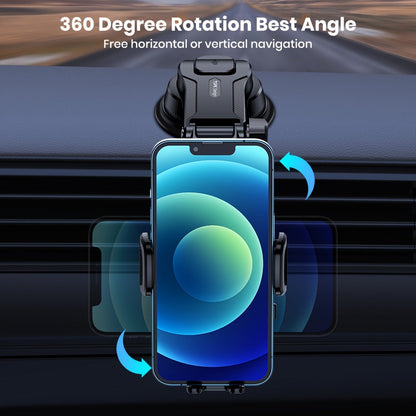 Universal Car Phone Holder Dashboard Mount - Adjustable Cell Phone Car Mount for iPhone, Samsung & All Android Smartphones, Stable Dash Mount with Flexible Viewing Angles, Easy One-Hand Operation