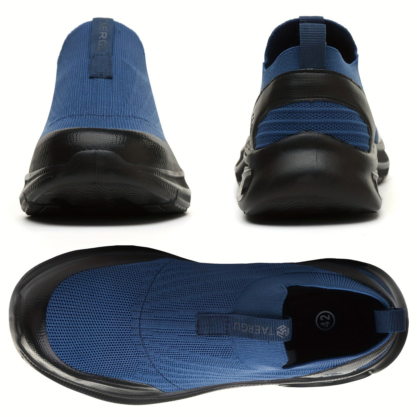 Steel Toe Work Shoes for Men Slip-On Lightweight Safety Sneakers Puncture-Resistant Non-Slip Loafers Black Grey Blue Sizes US 5.5-14