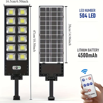 Solar Street Lights Outdoor 504 LED IP44 Waterproof Dusk to Dawn Auto On/Off Solar Floodlight for Yard Driveway Parking Lot Garden Deck – Bright Solar Powered Security Area Light