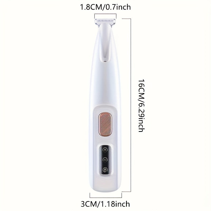 Pet Grooming Electric Clipper USB Rechargeable with LED Light - Low-Noise Dog & Cat Paw Trimmer for Paws, Eyes, Ears, Face & Body, Multi-Functional Cordless Pet Hair Clipper for Home Grooming