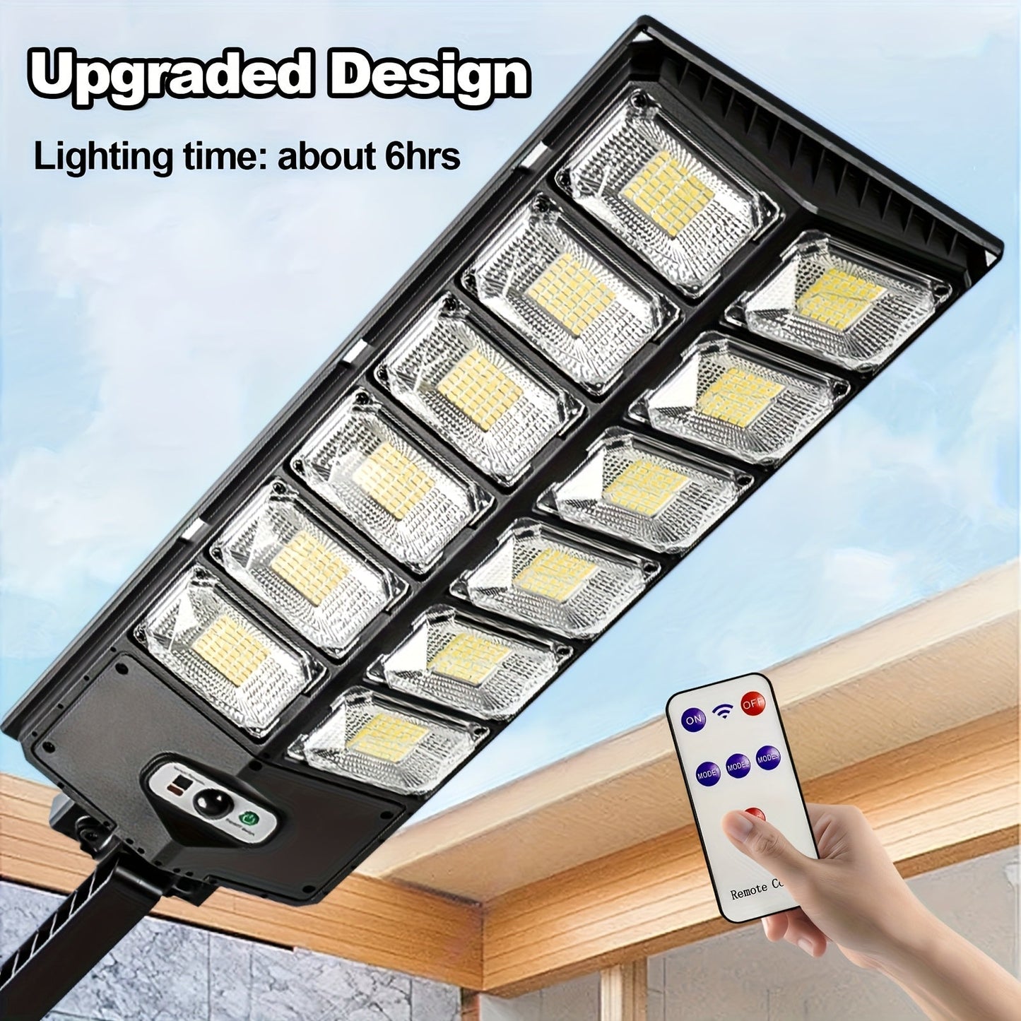 Solar Street Lights Outdoor 504 LED IP44 Waterproof Dusk to Dawn Auto On/Off Solar Floodlight for Yard Driveway Parking Lot Garden Deck – Bright Solar Powered Security Area Light