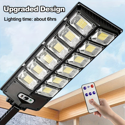 Solar Street Lights Outdoor 504 LED IP44 Waterproof Dusk to Dawn Auto On/Off Solar Floodlight for Yard Driveway Parking Lot Garden Deck – Bright Solar Powered Security Area Light