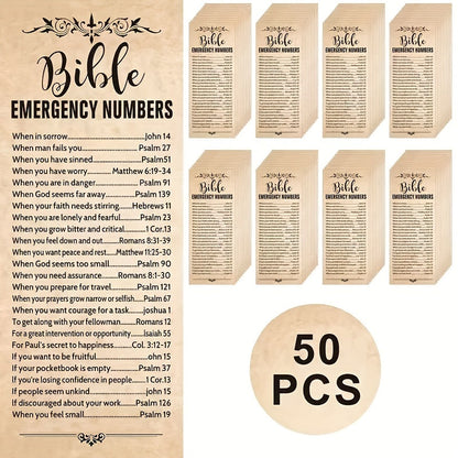 Bible Verse Bookmarks 50 Pack – Inspirational Scripture Brown Paper Bookmarks for Church, Sunday School Supplies, Vacation Bible School, Religious Gifts & Christian Stocking Stuffers