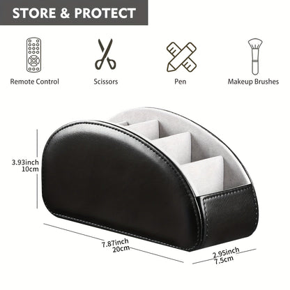 Remote Control Holder with 5 Compartments Desktop Organizer Caddy – Bedside Storage Box for TV Remotes Pens Eyeglasses Office Stationery Home Appliance Controllers