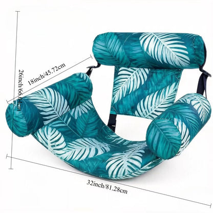 Inflatable Pool Float Leaf Design Lounge Chair for Adults Portable Summer Beach Float for Pool Beach Lakeside Party - Available in Blue Green 1 Pack or 2 Pack
